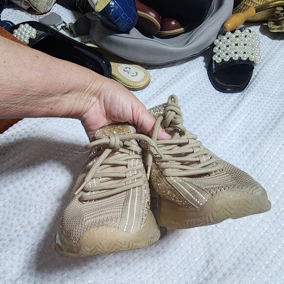 STEVE MADDEN EUC WOMENS SZ 5M. MAXIMA BLUSH MULTI SPARKLY SNEAKER SHOES - Picture 7 of 10